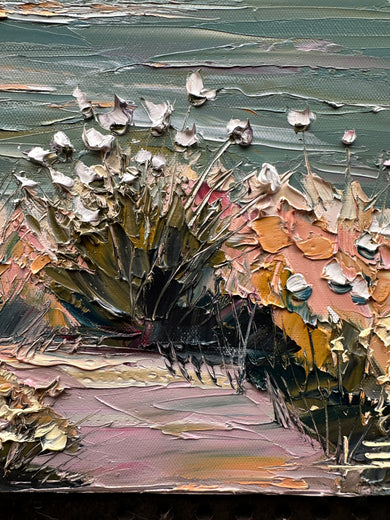 Where the Wildflowers Wait by Lisa Elley |   Closeup View of Artwork 