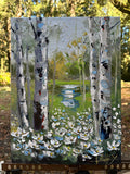 Original art for sale at UGallery.com | Whispers of Birch Elegance by Lisa Elley | $375 | oil painting | 16' h x 12' w | thumbnail 3