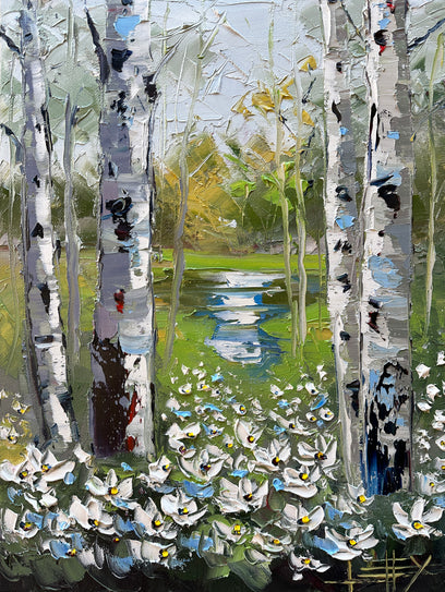 Whispers of Birch Elegance by Lisa Elley | Artwork Main Image