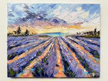 Original art for sale at UGallery.com | Whispers of Lavender Skies by Lisa Elley | $600 | oil painting | 16' h x 20' w | thumbnail 3