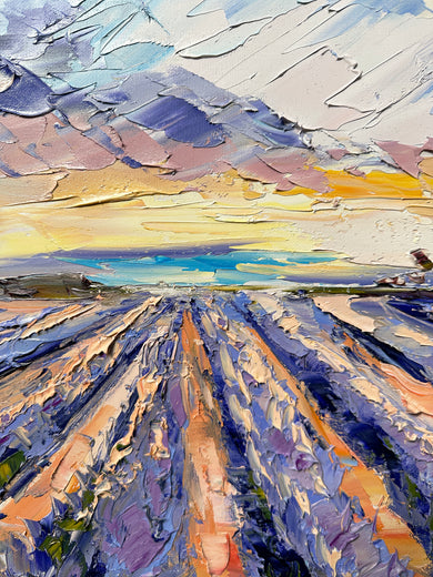 Whispers of Lavender Skies by Lisa Elley |   Closeup View of Artwork 