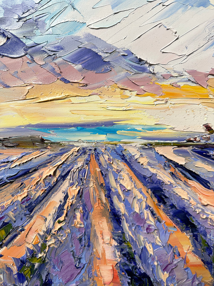Whispers of Lavender Skies by Lisa Elley |  Closeup View of Artwork 