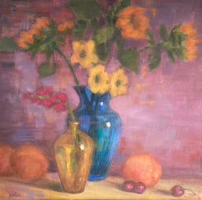oil painting by Lisa Nielsen titled Just Peachy