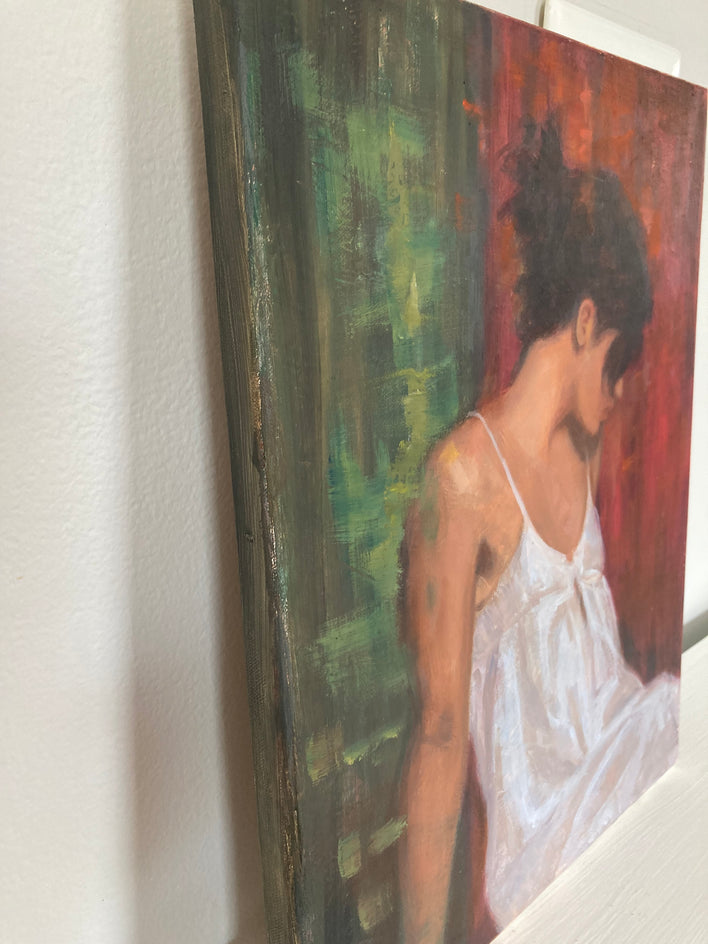 Messy Bun by Lisa Nielsen |  Side View of Artwork 