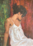 Original art for sale at UGallery.com | Messy Bun by Lisa Nielsen | $525 | oil painting | 14' h x 11' w | thumbnail 1