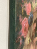 Original art for sale at UGallery.com | Pear Blossoms and Sweet Peas by Lisa Nielsen | $575 | oil painting | 14' h x 11' w | thumbnail 2