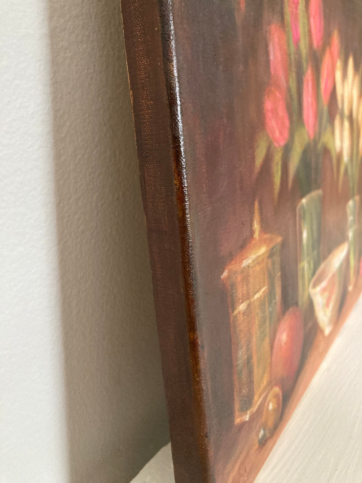 Tranquil with Tulips by Lisa Nielsen |  Side View of Artwork 