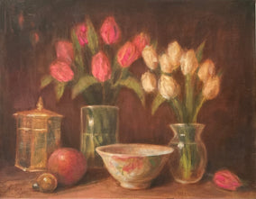 Original art for sale at UGallery.com | Tranquil with Tulips by Lisa Nielsen | $475 | oil painting | 11' h x 14' w