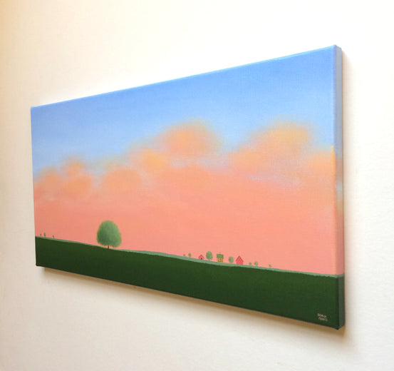 Sunset over the Old Farmstead by Sharon France |   Closeup View of Artwork 
