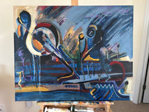 Original art for sale at UGallery.com | Composed in Color by Lynne Meneses | $2,175 | acrylic painting | 24' h x 30' w | thumbnail 3