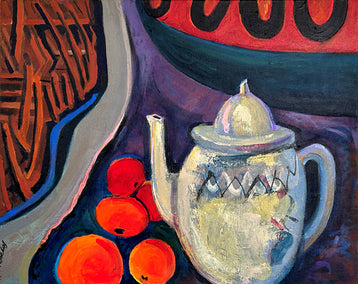 acrylic painting by Lynne Meneses titled The Teapot’s Tale