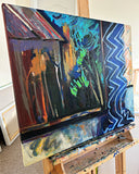 Original art for sale at UGallery.com | Threshold with Blue Curtain by Lynne Meneses | $1,350 | acrylic painting | 20' h x 24' w | thumbnail 2