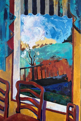 Original art for sale at UGallery.com | View from a Window by Lynne Meneses | $2,200 | acrylic painting | 36' h x 24' w