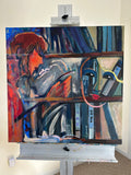 Original art for sale at UGallery.com | Voice from the Shelves by Lynne Meneses | $1,650 | acrylic painting | 24' h x 24' w | thumbnail 3