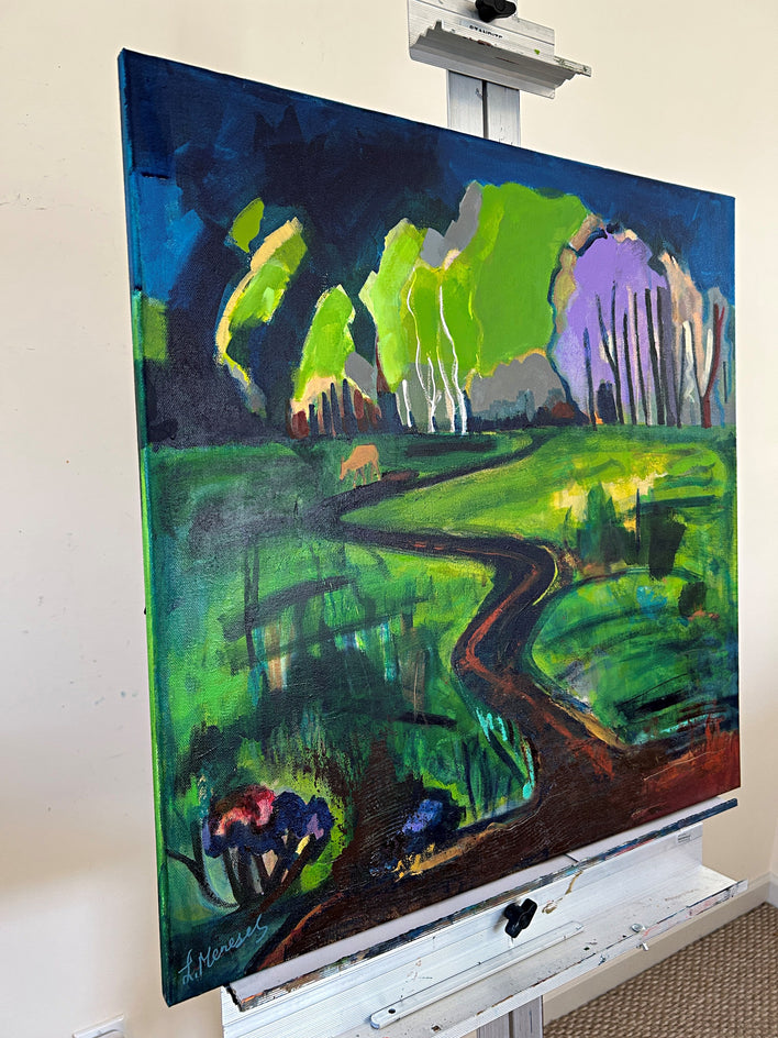 Where the Season Turns by Lynne Meneses |  Side View of Artwork 
