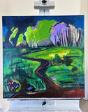 Original art for sale at UGallery.com | Where the Season Turns by Lynne Meneses | $1,550 | acrylic painting | 24' h x 24' w | thumbnail 3