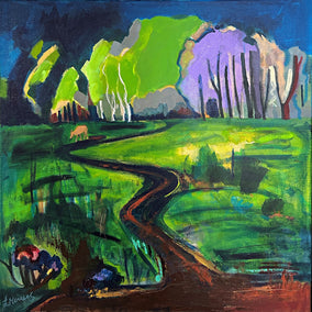 acrylic painting by Lynne Meneses titled Where the Season Turns
