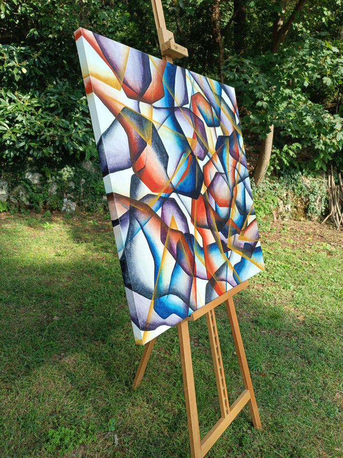 Atardecer by Mabel Serena |  Side View of Artwork 