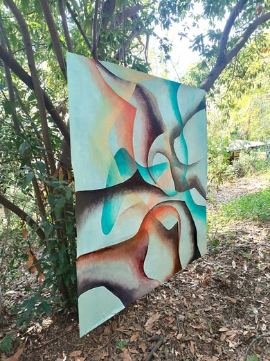 Glide by Mabel Serena |  Side View of Artwork 