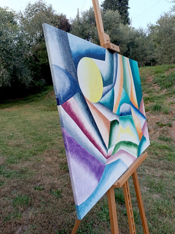 Moon by Mabel Serena |  Side View of Artwork 