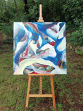 Original art for sale at UGallery.com | Shockwave by Mabel Serena | $2,250 | acrylic painting | 39.4' h x 39.4' w | thumbnail 3