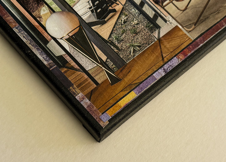 Mid-Century Modern Collage by Mandy Main |  Side View of Artwork 