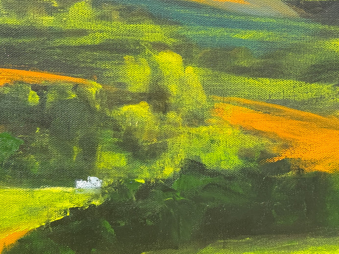 Bucolic Valley by Mandy Main |   Closeup View of Artwork 