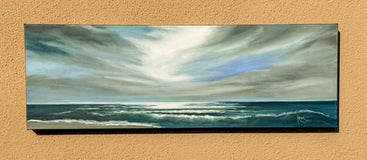 Original art for sale at UGallery.com | Luminance by Mandy Main | $1,000 | oil painting | 12' h x 36' w | thumbnail 3