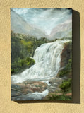 Original art for sale at UGallery.com | Majestic Cascade by Mandy Main | $1,000 | oil painting | 36' h x 24' w | thumbnail 3