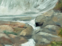 Original art for sale at UGallery.com | Majestic Cascade by Mandy Main | $1,000 | oil painting | 36' h x 24' w | thumbnail 4