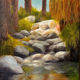Original art for sale at UGallery.com | Oasis by Mandy Main | $550 | oil painting | 12' h x 12' w | thumbnail 1