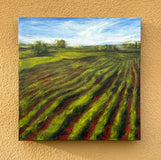 Original art for sale at UGallery.com | Red Field XXI by Mandy Main | $775 | oil painting | 18' h x 18' w | thumbnail 3