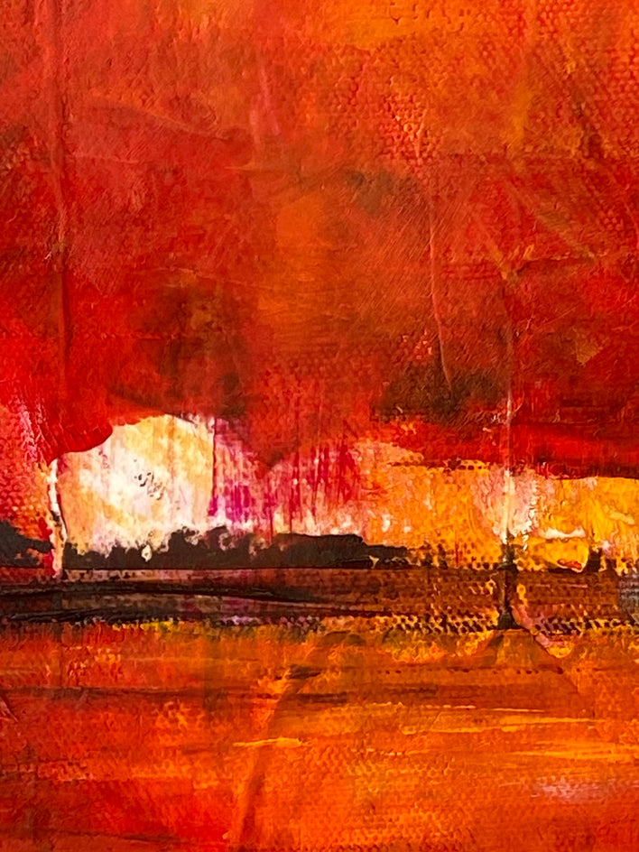 Red Sky at Night by Mandy Main |  Closeup View of Artwork 