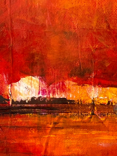 Red Sky at Night by Mandy Main |   Closeup View of Artwork 