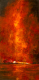 Original art for sale at UGallery.com | Red Sky at Night by Mandy Main | $1,025 | oil painting | 30' h x 15' w | thumbnail 1
