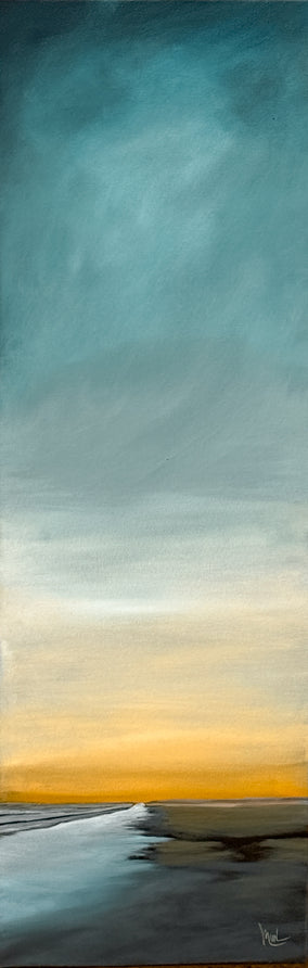 Original art for sale at UGallery.com | Tranquil Tide by Mandy Main | $1,000 | oil painting | 36' h x 12' w
