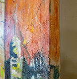 Original art for sale at UGallery.com | Manhattan Flatiron Building II by Sharon Sieben | $500 | oil painting | 30' h x 12' w | thumbnail 2
