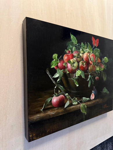 Apples and Figs by Mara Light |  Side View of Artwork 