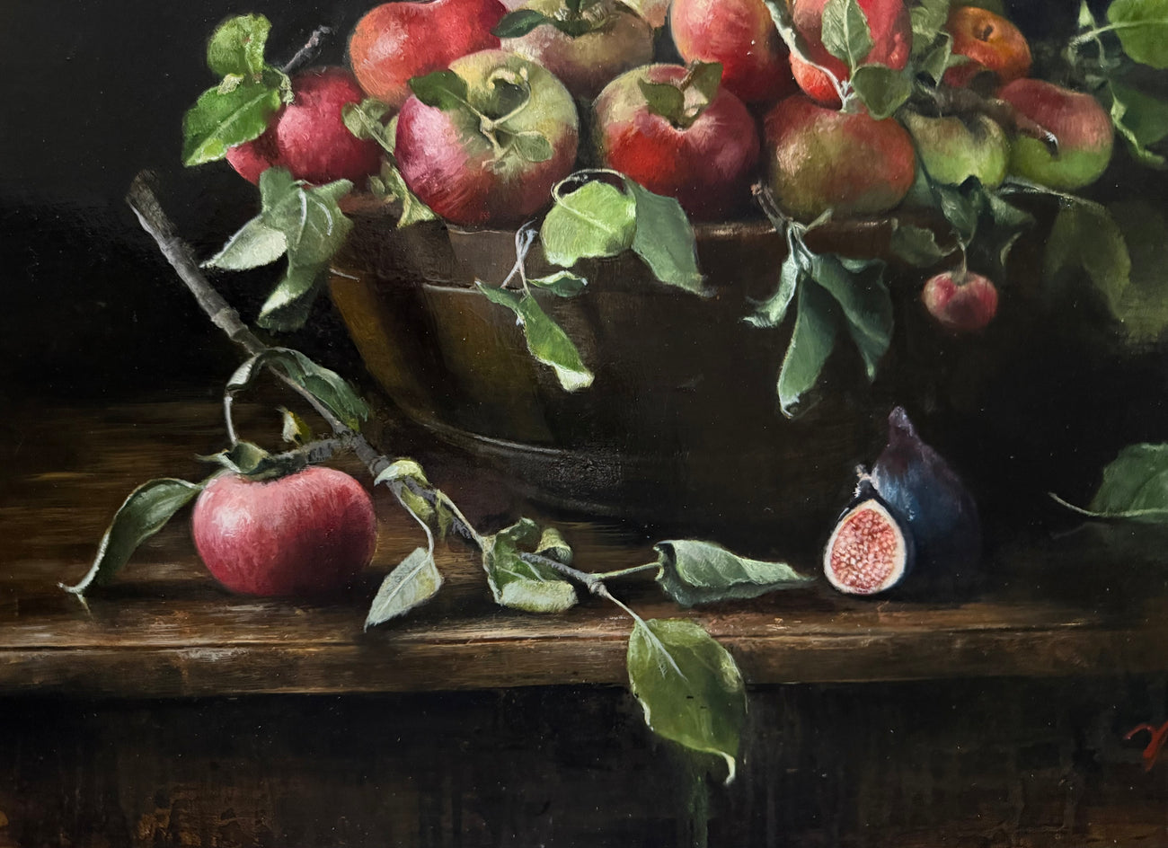 Apples and Figs by Mara Light |  Closeup View of Artwork 