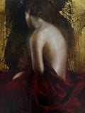 Original art for sale at UGallery.com | Draped in Red by Mara Light | $1,900 | oil painting | 20' h x 16' w | thumbnail 4
