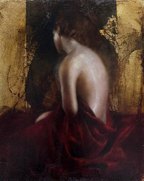 Original art for sale at UGallery.com | Draped in Red by Mara Light | $1,900 | oil painting | 20' h x 16' w