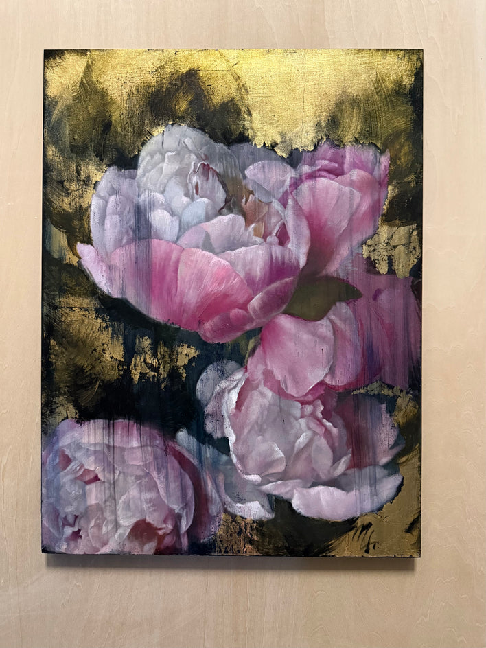 Gold Peonies by Mara Light |  Context View of Artwork 