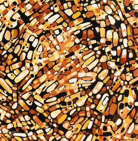 acrylic painting by Marie-Eve Champagne titled Fragmentation - Topaz Wind