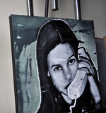 Original art for sale at UGallery.com | The Phone Call and What She Said (98-99 Series) by Mark Cudd | $750 | acrylic painting | 20' h x 20' w | thumbnail 2