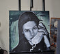 Original art for sale at UGallery.com | The Phone Call and What She Said (98-99 Series) by Mark Cudd | $750 | acrylic painting | 20' h x 20' w | thumbnail 3