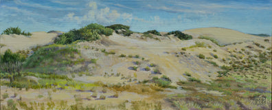 Original art for sale at UGallery.com | Dunes at Nags Head by Mary Beatty-Brooks | $625 | acrylic painting | 7.37' h x 18.12' w | thumbnail 1