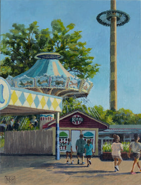 Original art for sale at UGallery.com | From the Face Paint Stand by Mary Beatty-Brooks | $475 | acrylic painting | 12' h x 9' w