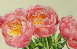 Original art for sale at UGallery.com | Pink Peonies by Mary Beatty-Brooks | $400 | acrylic painting | 8' h x 10' w | thumbnail 4