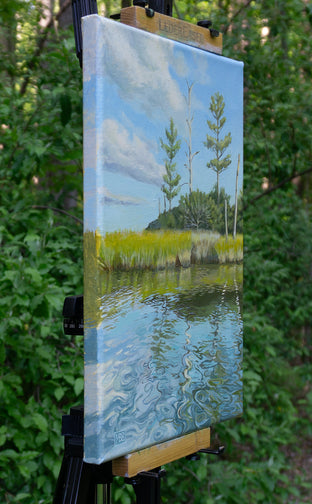 Reflections from a Kayak by Mary Beatty-Brooks |  Side View of Artwork 