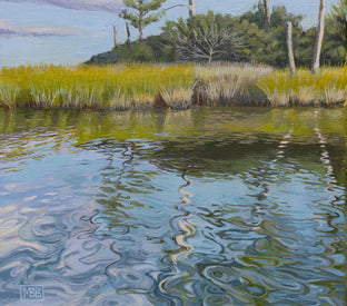 Reflections from a Kayak by Mary Beatty-Brooks |   Closeup View of Artwork 